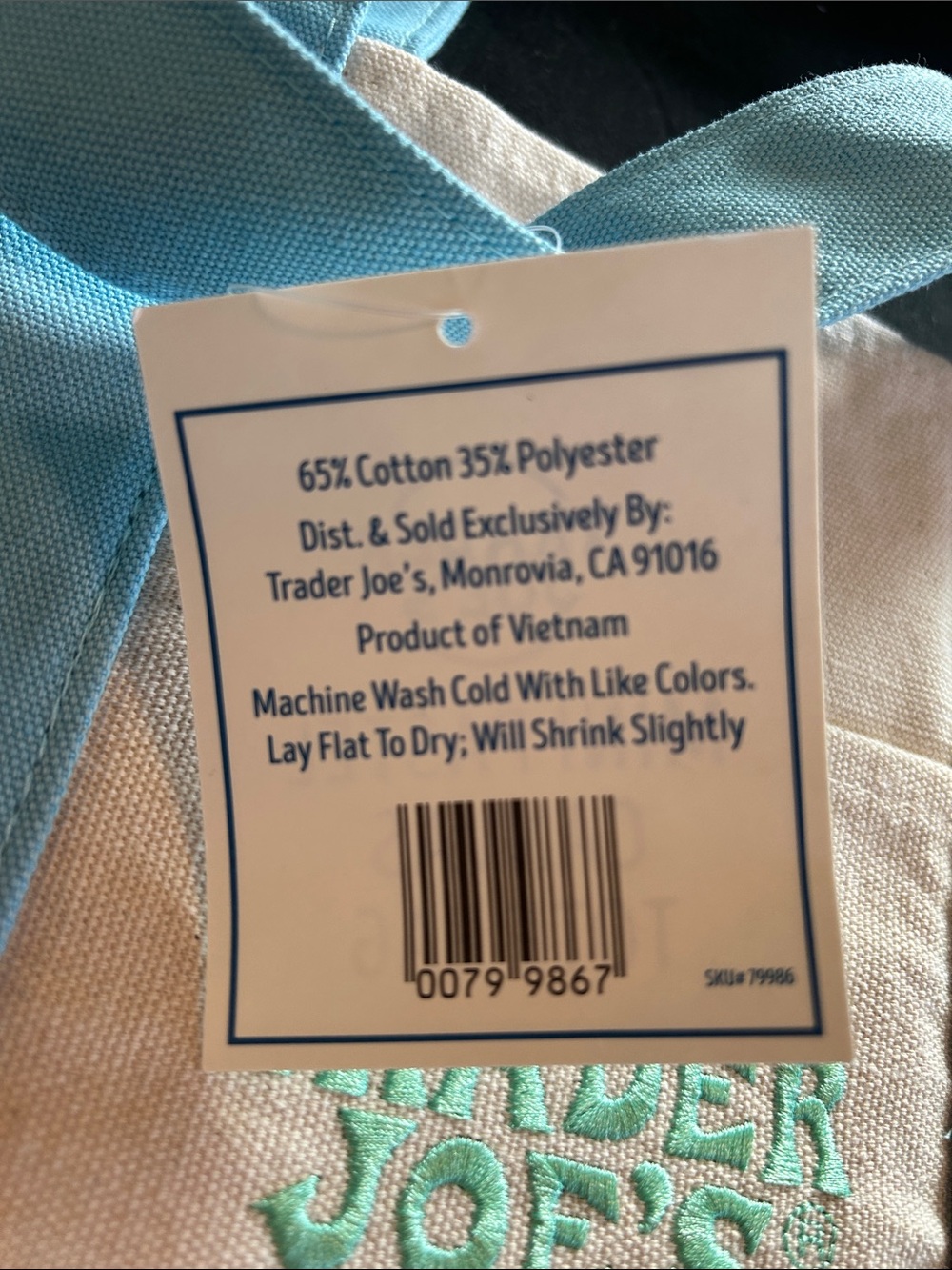 Trader Joe’s Mini Canvas Tote Bag - Picture 3 of 3